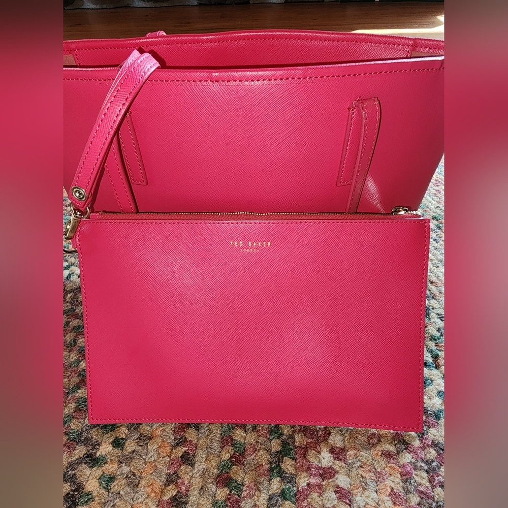 Ted Baker Hot Pink Tote with Bow Accent - Picture 9 of 15